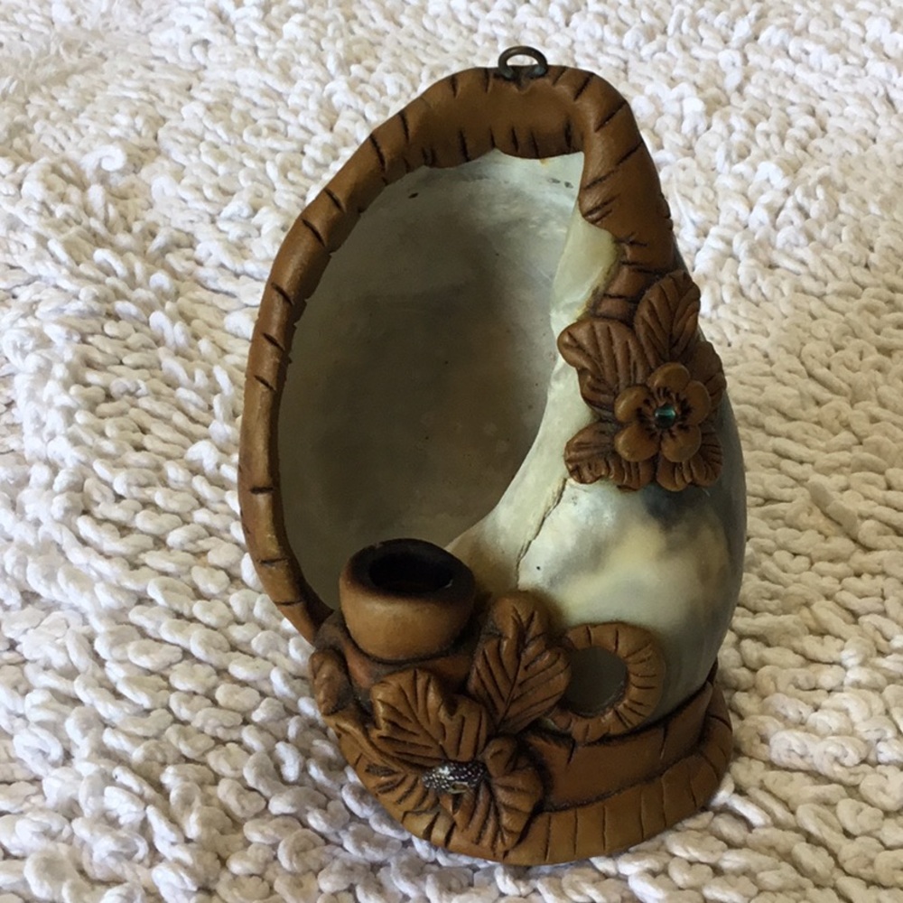 Unique Shell Clay Mixed Media Ornament/ Shelf Sitter